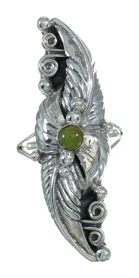 Genuine Sterling Silver Turquoise Southwestern Ring Size 8-1/2 AX90427